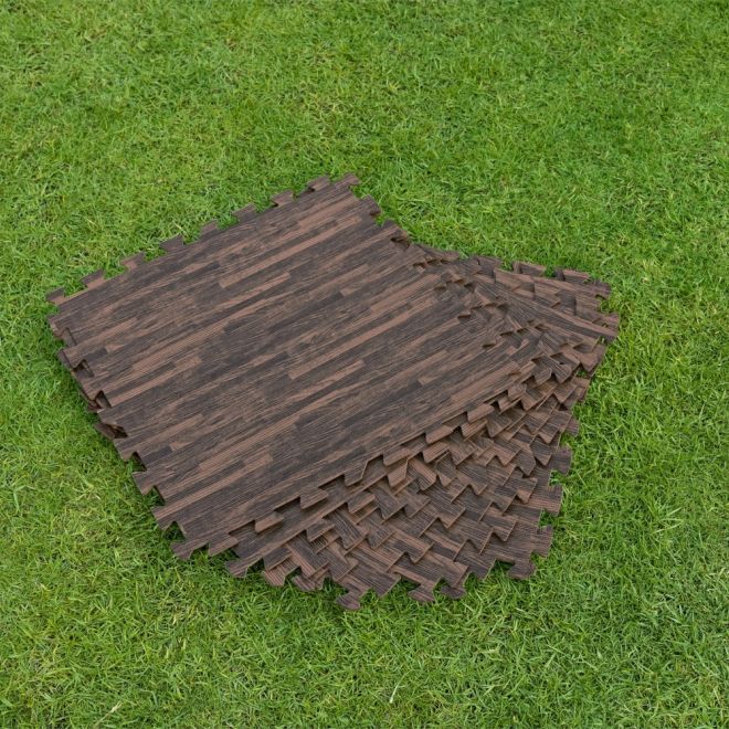 Pěnová podložka pod zahradní bazén 50 x 50 cm Bestway imitace dřeva - 12 kusů