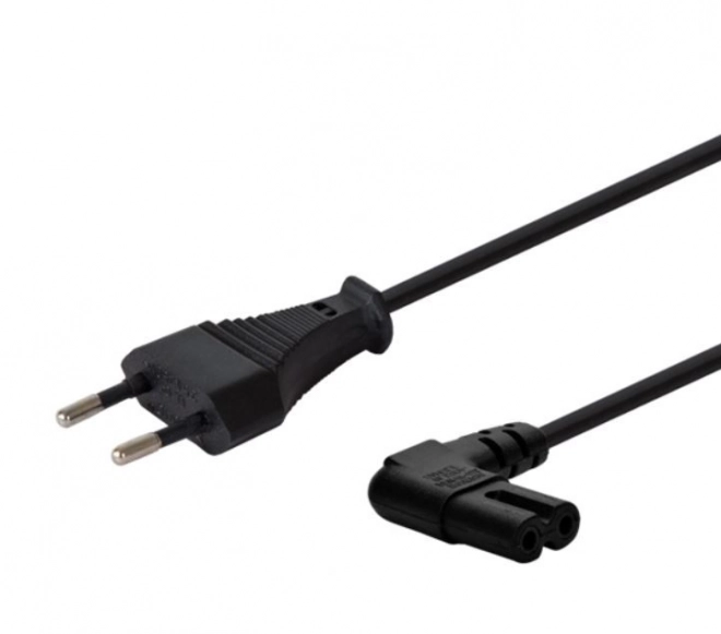 Napájecí kabel 2pin, C7 úhlový samec, 3m, CL-144