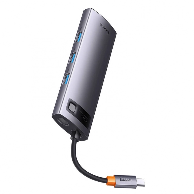 Rozbočovač 6v1 Baseus řady StarJoy, USB-C na 3x USB 3.0 + HDMI + USB-C PD + RJ45