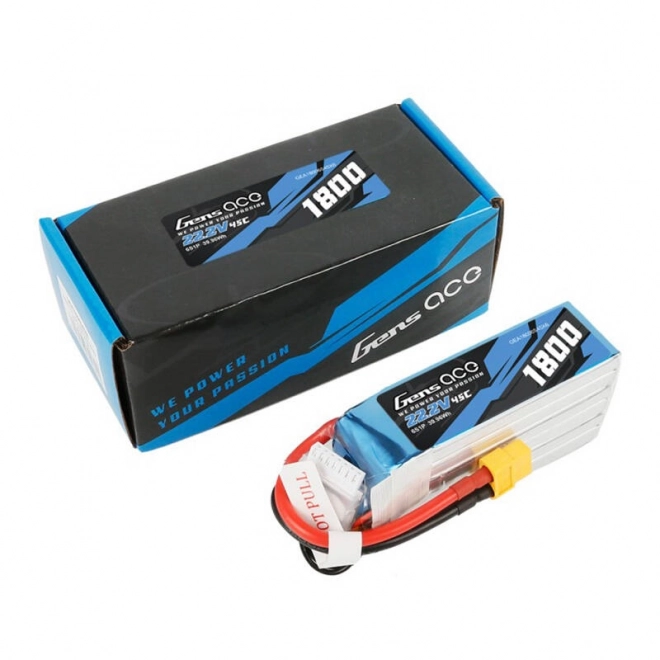 Gens ace 1800mAh 22.2V 45C 6S1P Lipo Battery Pack