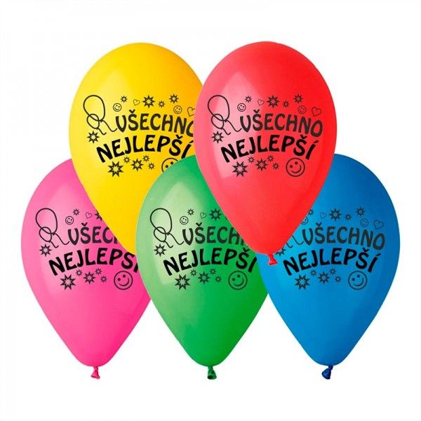 Nafukovací balónky - Všechno nejlepší 10 kusů