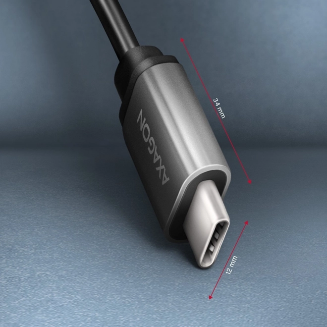 RUCM-AFAC Adaptační kabel USB 3.2 Gen 1 samec Type-C -> samice Type-A, 0,2 m, 3A, ALU