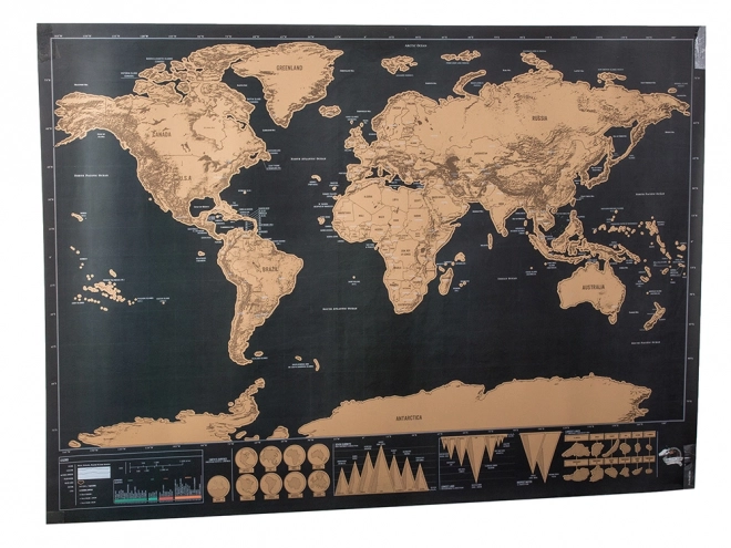 Stírací mapa světa pro cestovatele 82 x 59 cm