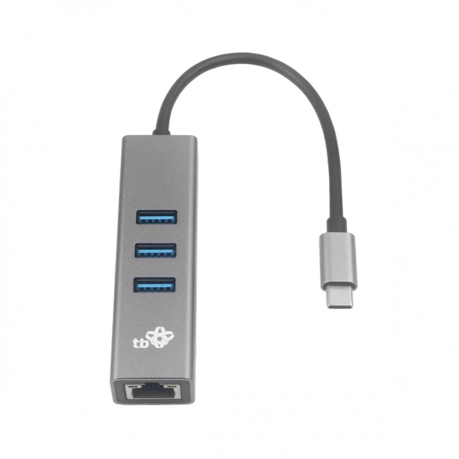 Adaptér USB C - RJ45 + 3xUSB A - 1000 Mb/s