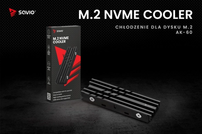 Chlazení pro disky M.2 NVMe 2280, AK-60