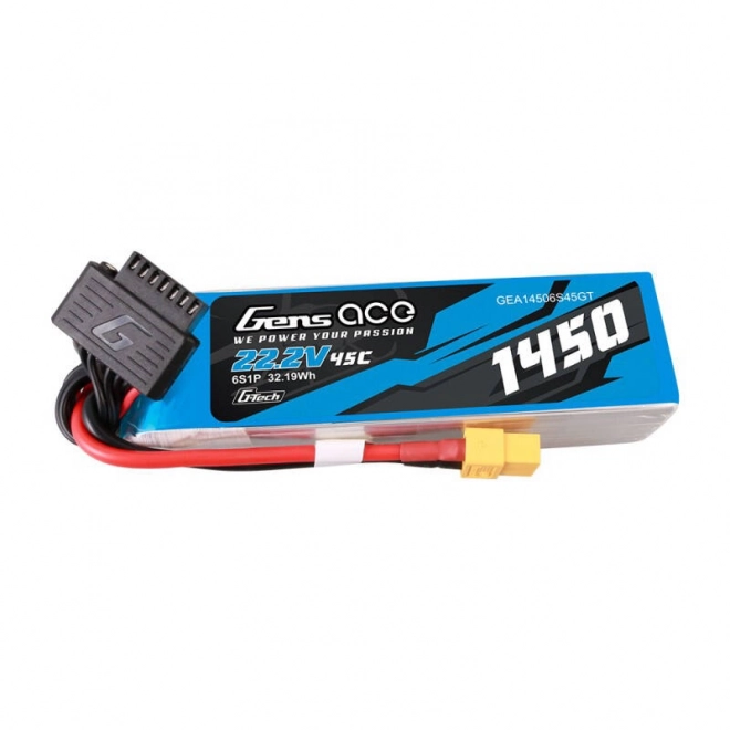 Gens Ace G-Tech 1450mAh 22,2V 45C 6S1P Lipo Battery Pack s konektorem XT60