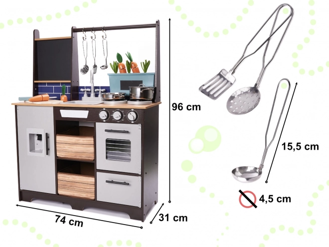 Moderní dřevěná kuchyně s příslušenstvím 96 cm