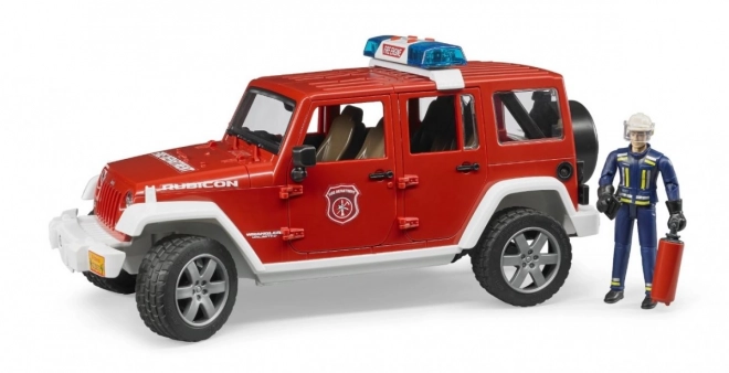 Bruder Červený požární JEEP WRANGLER s figurkou a příslušenstvím