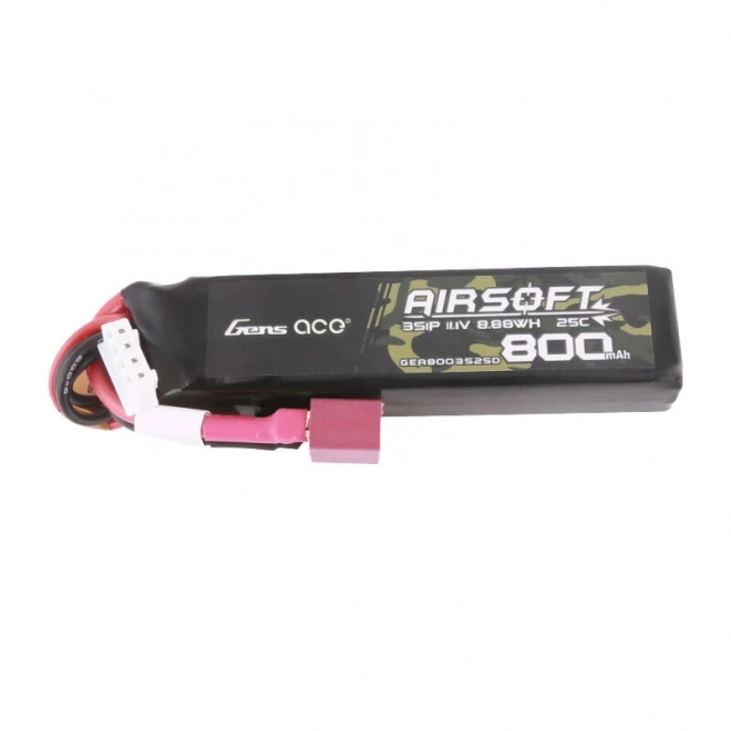 Gens Ace Lipo 800MAH 11.1V 25C 3S1P Airsoft Gun Lipo baterie s T (Deans) konektorem