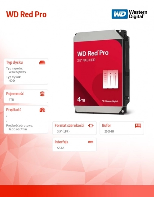 Red Pro 4TB 3,5 SATA III HDD WD4005FFBX