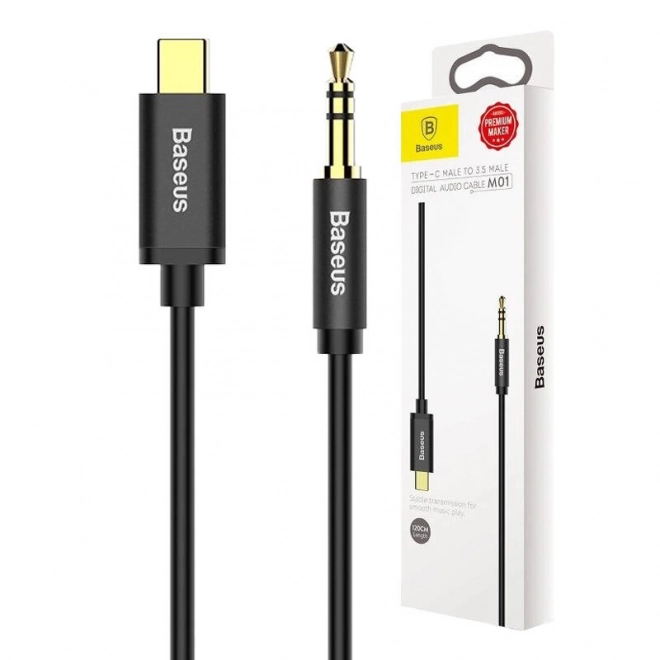 Baseus Yiven Audio kabel USB-C na mini jack 3,5 mm, 1,2 m - černý