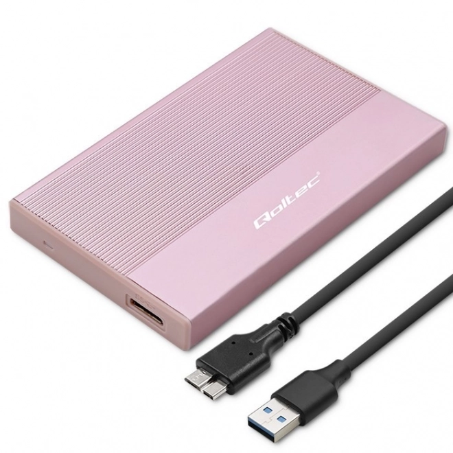 Skříň | Klec pro 2,5" SSD HDD | SATA | USB 3.0 | Super speed 5Gb/s | 2TB | Růžová barva