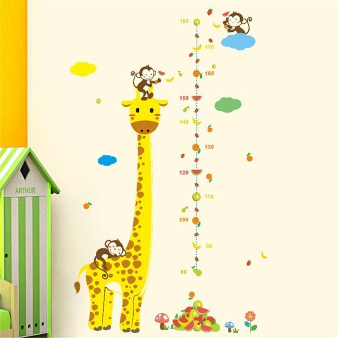 Nalepovací metr na zeď - žirafa