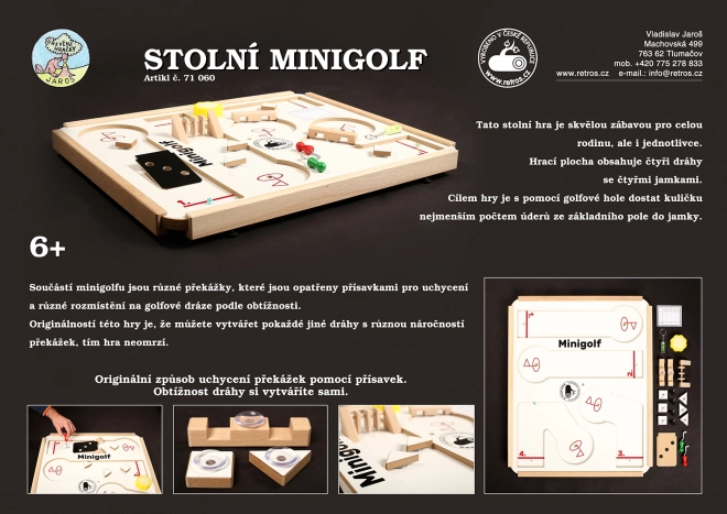 Stolní dřevěný minigolf