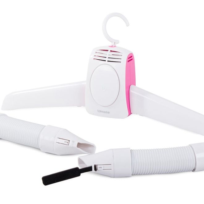 Chytré elektrické ramínko na oblečení – Bílo-růžové