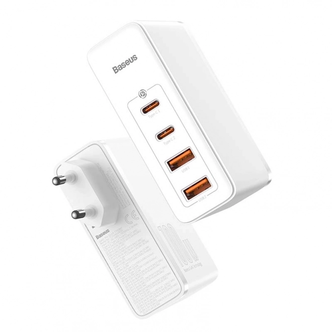 Cestovní nabíječka Baseus GaN2 Pro Quick 2x USB 2x USB-C, 100W, EU (bílá)