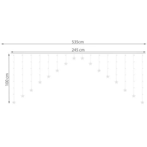 Světelný závěs 136LED USB teplá bílá KŚ19738