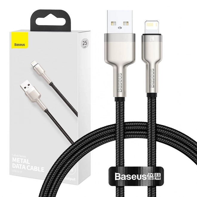 USB kabel pro Lightning Baseus Cafule, 2,4A, 0,25 m (černý)