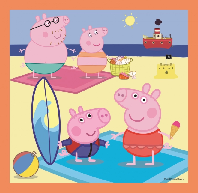 Puzzle 3v1 Důmyslné prasátko Peppa