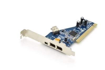 Karta/řadič PCI Firewire (400), 2x6pin. 1x4pin In., 1x6pin Out. IEEE1394a, čipová sada: TSB43AB23