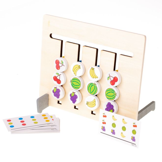 Montessori dřevěná vzdělávací hračka - přiřazování barev ovoce