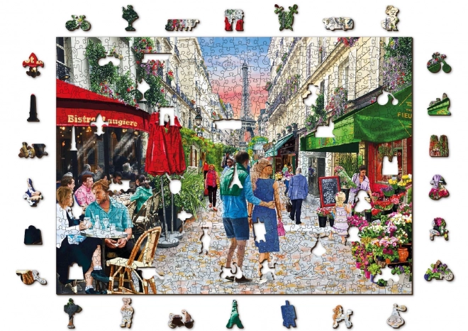 Dřevěné figurkové puzzle - Bistro v Paříži, 750 dílků