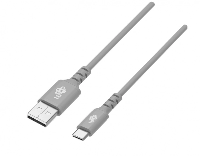 Kabel USB-USB C 1m silikonový šedý kabel Quick Charge