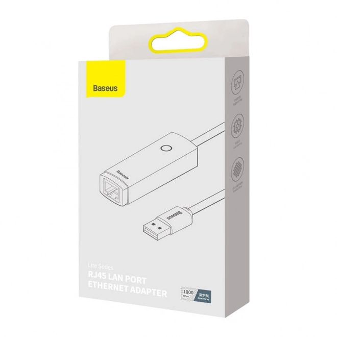 Síťový adaptér Baseus Lite Series USB na RJ45, 1000 Mb/s (šedý)