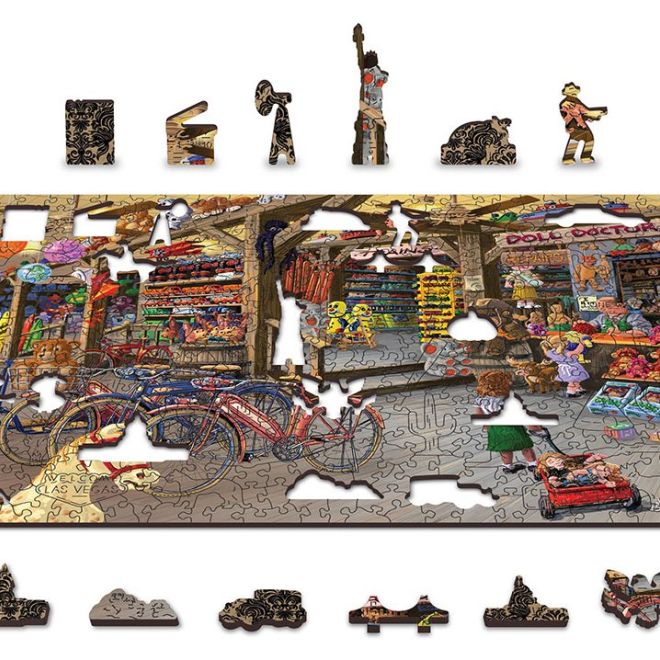 Wooden City Dřevěné puzzle V hračkářství 2v1, 400 dílků EKO