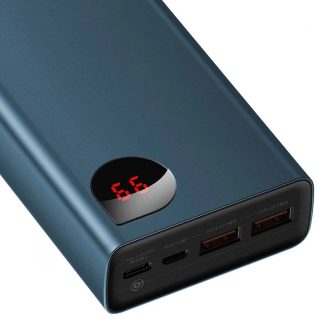 Powerbanka Baseus Adaman Metal 20000mAh PD QC 3.0 65W 2xUSB USB-C micro USB (modrá)