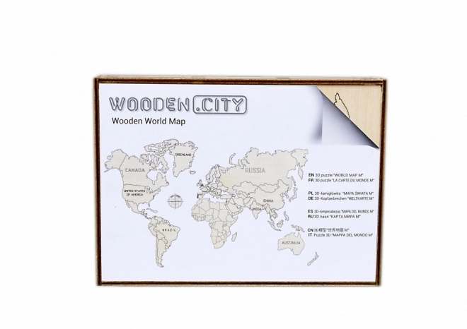 Wooden City Dřevěná mapa světa velikost M (57x38cm)