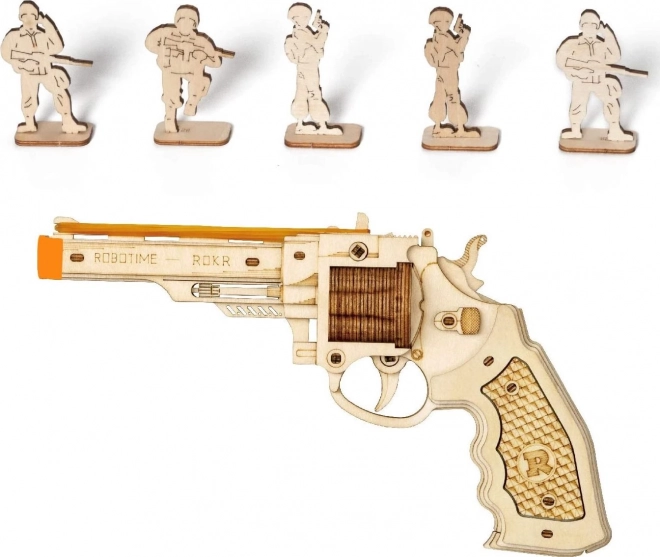 RoboTime 3D dřevěné mechanické puzzle Revolver Corsac