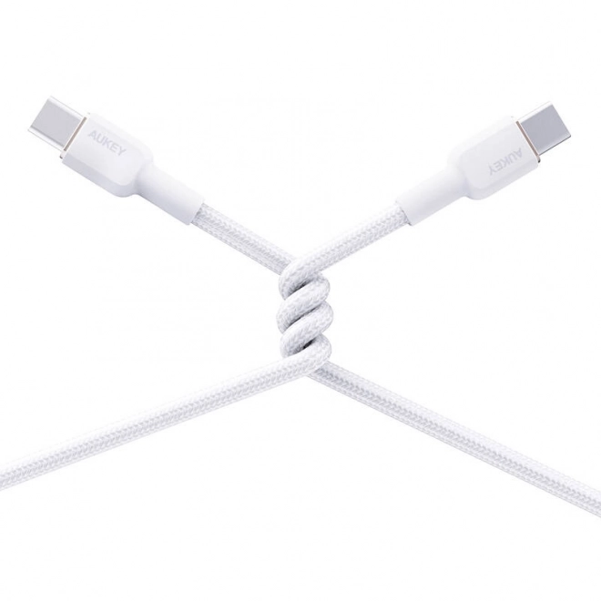 Kabel USB-C na USB-C Aukey CB-NCC2, 60W, 1,8 m (bílý)