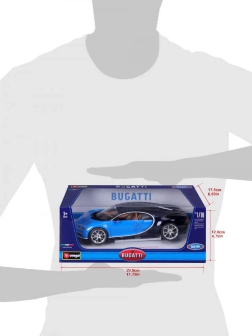 Bburago 1:18 Plus Bugatti Chiron modrá