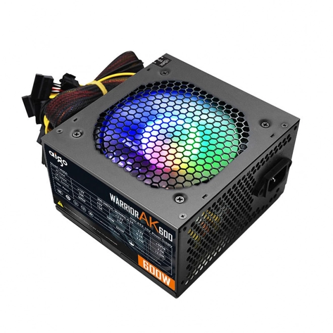 Počítačový zdroj Aigo AK600 RGB (černý)