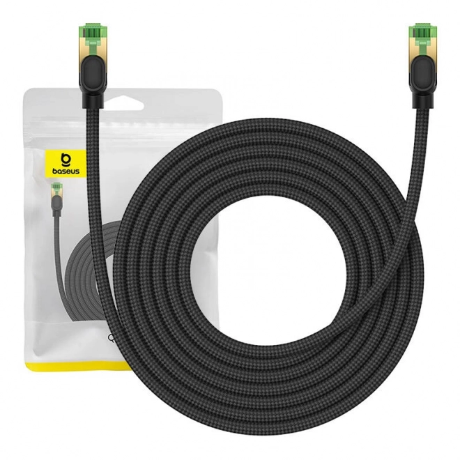 Opletený síťový kabel cat.8 Baseus Ethernet RJ45, 40 Gb/s, 5 m (černý)