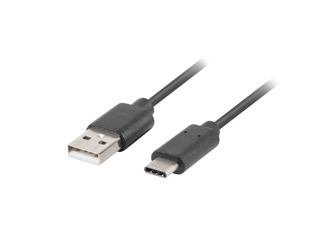 USB CM - AM 2.0 1m černý QC 3.0 kabel, pevná měď