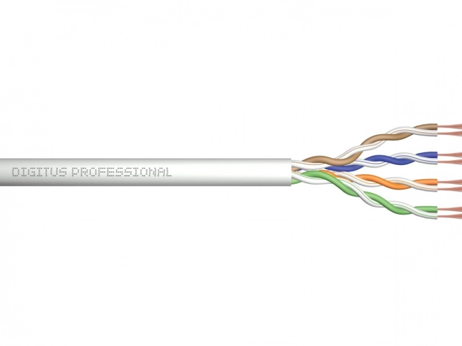 Datový komunikační instalační kabel CAT.5e, U/UTP, Eca, drát, AWG 24/1, PVC, 305 m, šedý, krabice