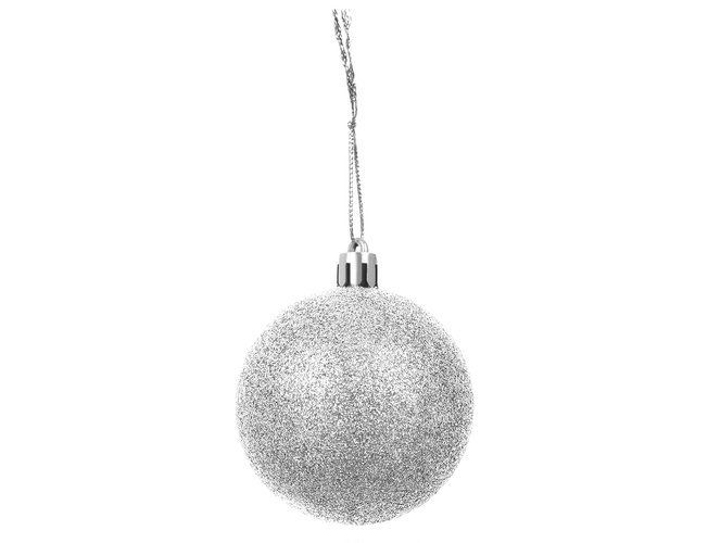 Vánoční stříbrná sada ozdob - 100 koulí a špička ve tvaru hvězdy