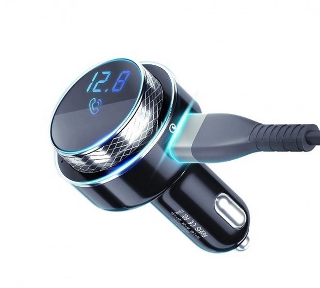 Nabíječka do auta Bluetooth vysílač 2xUSB-A + čtečka karet + Bluetooth