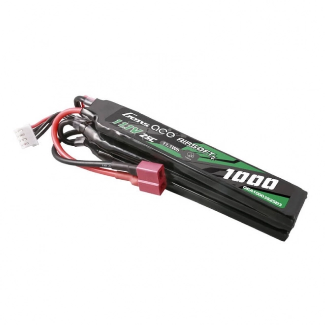 Gens ace 25C 1000mAh 3S1P 11.1V Nunchuck 3X Airsoft Gun Lipo baterie s T konektorem