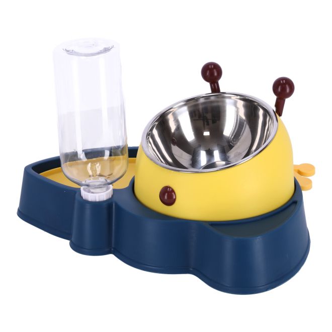Miska s automatickým dávkovačem vody pro psa a kočku 2v1 - modrá