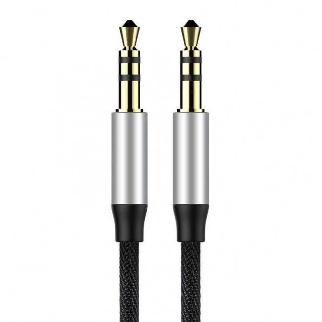 Baseus Yiven Audio kabel mini jack 3,5 mm AUX, 1 m (černo-stříbrný)