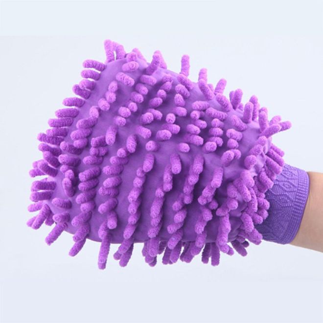 Mycí rukavice z mikrovlákna – Fialová