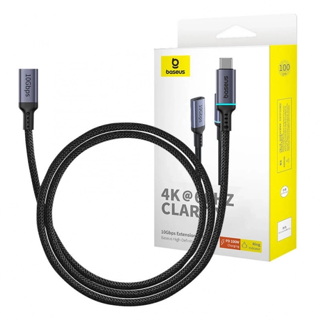 Prodlužovací kabel Baseus High Definition USB-C Male to Female 10Gbps, 1m (černý)