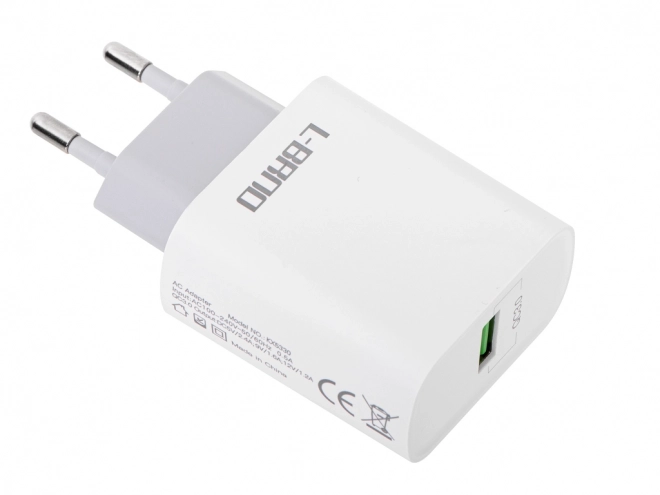 Bílá rychlonabíječka USB 15W