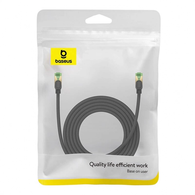 Opletený síťový kabel cat.8 Baseus Ethernet RJ45, 40 Gb/s, 3 m (černý)