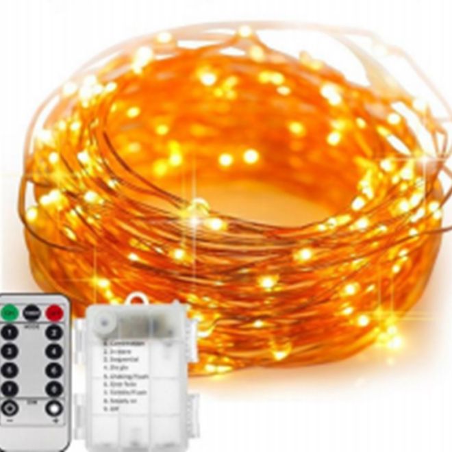 LED teplé bílé páskové osvětlení na dálkové ovládání - 10 m, 100 LED