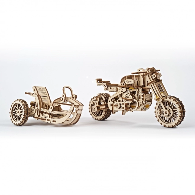 Ugears 3D puzzle Motorka s vozíkem 380 kusů