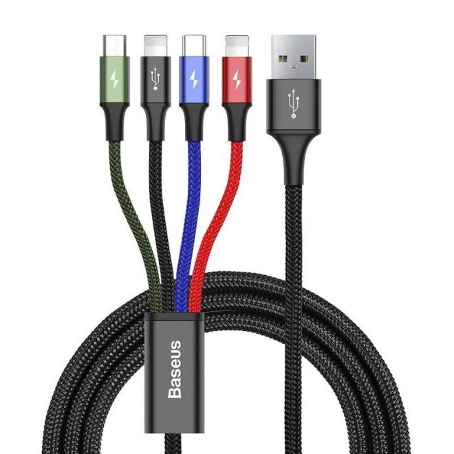 Baseus Fast USB kabel 4v1 USB-C / 2x Lightning / Micro 3,5A 1,2m - černý